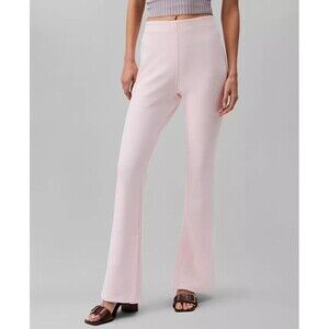 Calvin Klein Women's Tailored Knit Pull-On Flare Leg Pants Pearl Pink Size Small